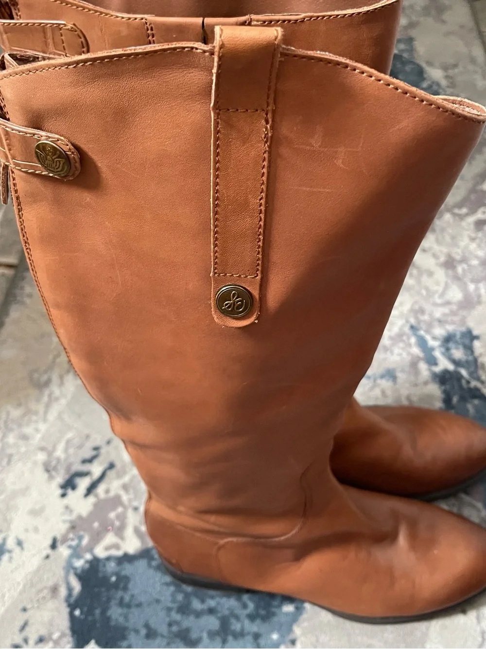Sam Edelman Tall Leather Over-the-Knee Boots - Cognac